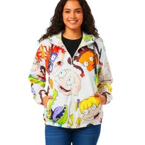 MEMBERS ONLY X Nickelodeon Rugrats Jacket Windbreaker Hooded Unisex Adult S